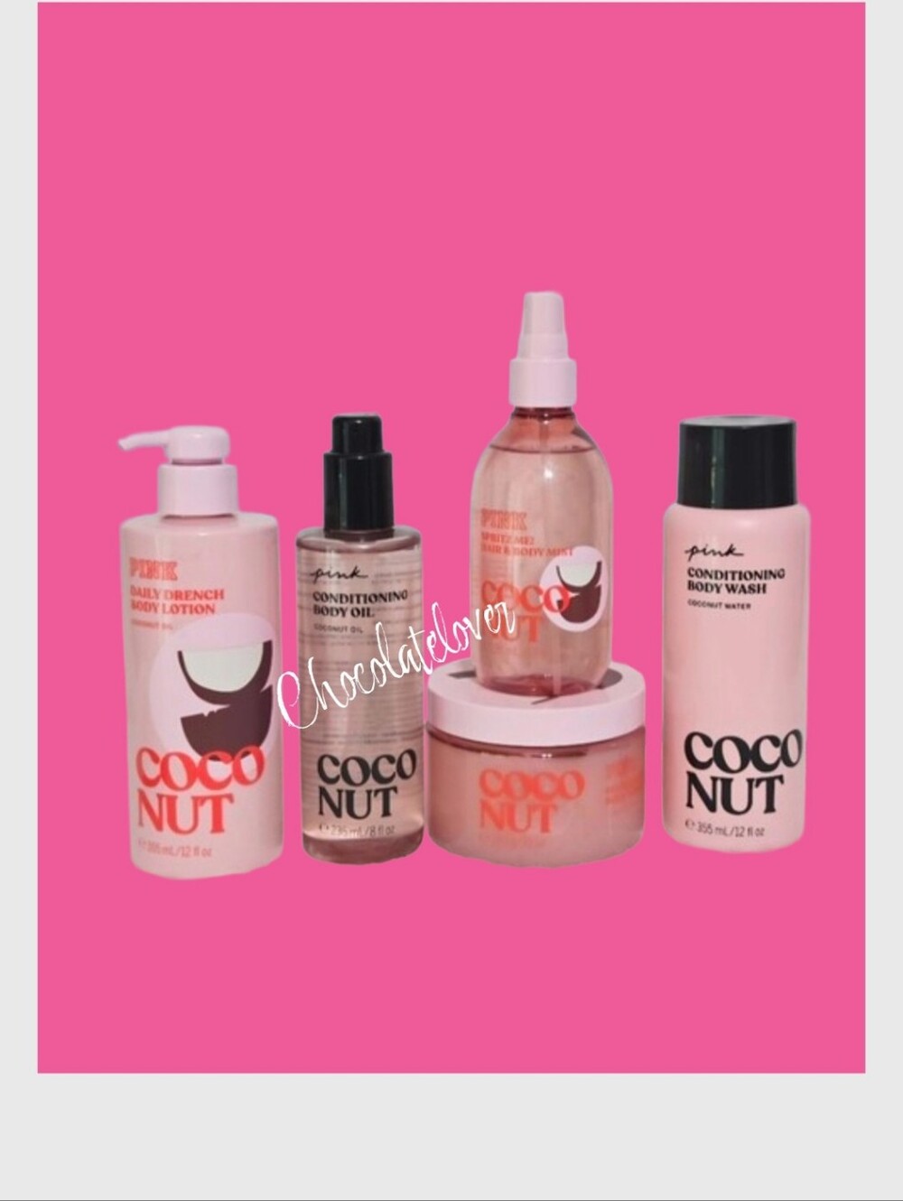 Victoria's Secret PINK Coconut Bundle 5PC Body Wash & Oil Bundle New!♡♡